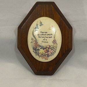 Vintage 1970s wooden wall plaque by Joan Walsh Anglund for Hallmark